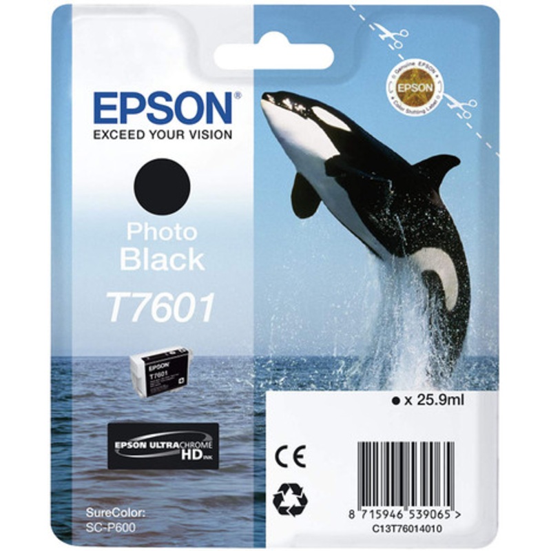 Epson Ultrachrome HD, Killer Whale, Singlepack, 26mlPhoto Black | T76014010