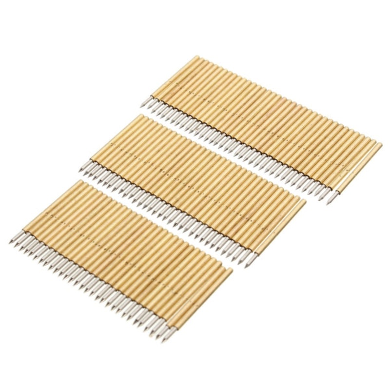 100pcs PCB Bare Board Spring Loaded Test Probe Pin P75 B1 100g 1.02mm Diameter