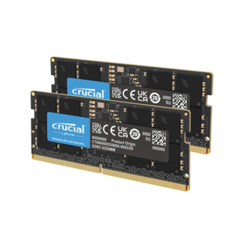 Crucial 96GB (2 x 48GB) Laptop DDR5 5600 MHz SO-DIMM Memory Kit | CT2K48G56C46S5