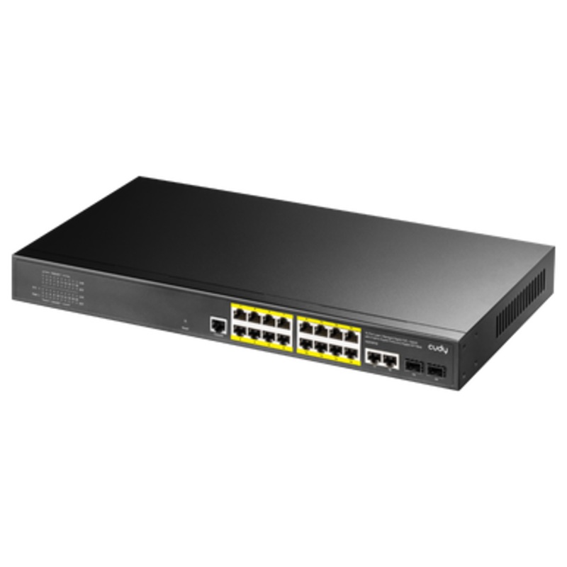 Cudy 16-Port L2 Managed Gigabit PoE+ Switch with 2 Uplink Gigabit Ports and 2 Gigabit SFP Slots | GS2018PS2