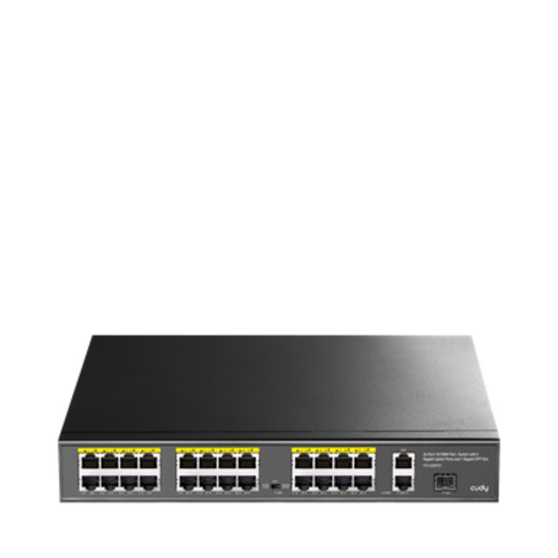 Cudy 24-Port 10/100M PoE+ Switch with 2 Gigabit Uplink Ports and 1 SFP Slot | FS1026PS1
