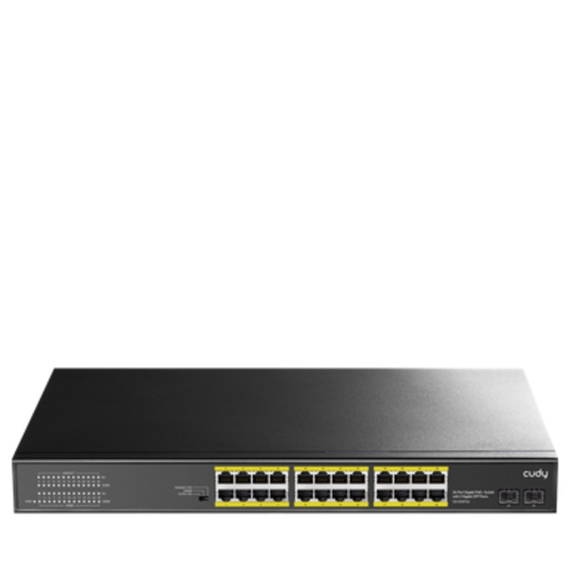 Cudy 24-Port Gigabit PoE+ Switch with 2 Gigabit SFP Ports | GS1028PS2