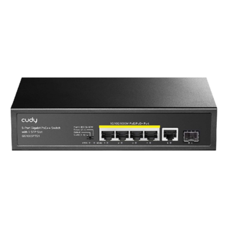 Cudy 5-Port Gigabit PoE+ Switch with 1 SFP Slot | GS1005PTS1