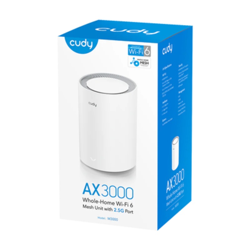 CUDY AX3000 Wi-Fi 6 Mesh 2.5G Solution (White) | M3000(1-Pack)