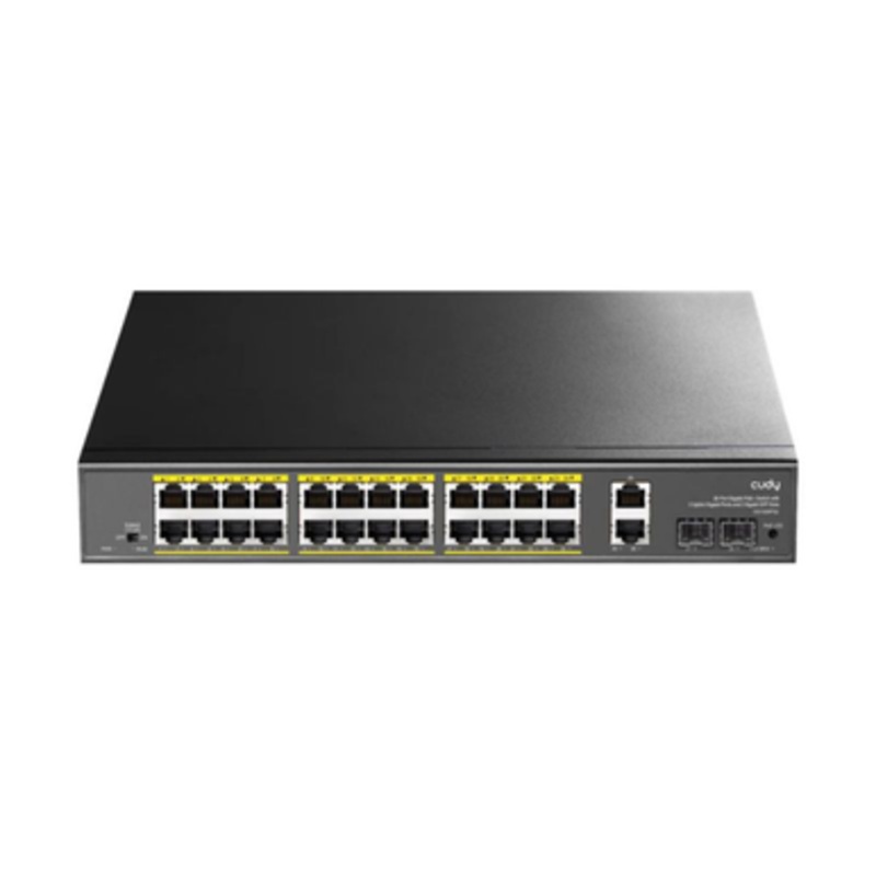 Cudy GS1026PS2 26-Port Gigabit PoE+ Managed Switch with 24 PoE Ports and 2 SFP Slots for High-Powered Network Solutions