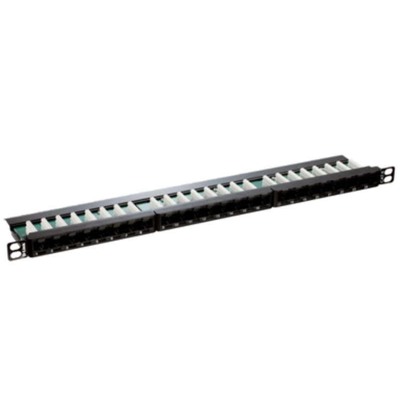 D-link 24 Port Cat6 Unshielded  Fully Loaded Punch Down Patch Panel – Keystone Type -0.5U- Black Colour | NPP-C61BLK243