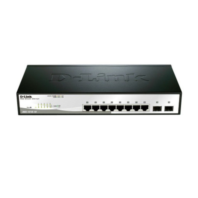 D-Link  Switch 8x 10/100/1000BASE-T PoE Ports + 2* SFP Ports  |DGS-F1100-10PS-E/E
