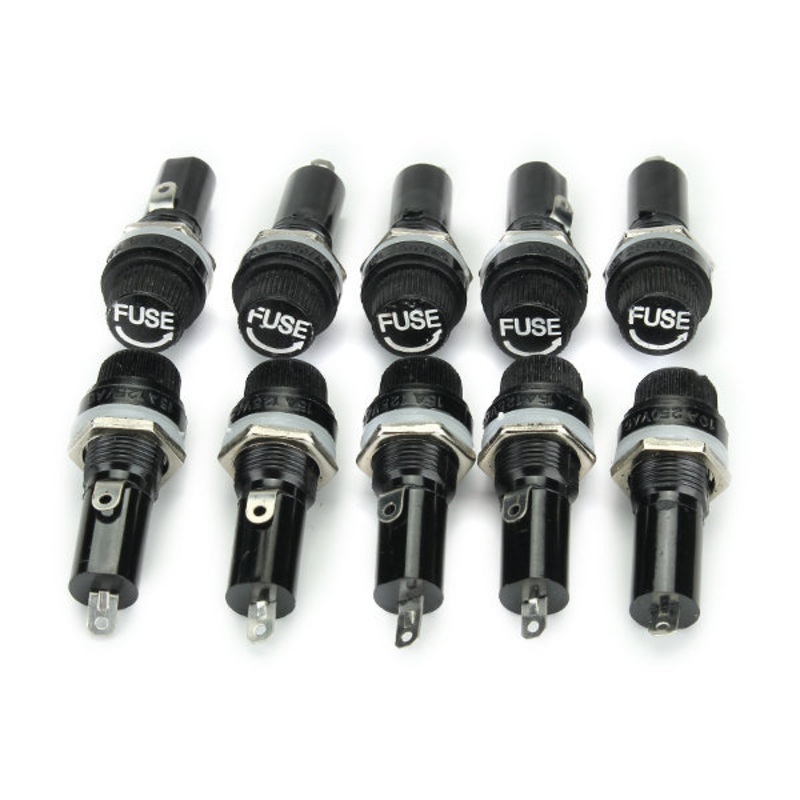 10pcs Electrical Panel Mounted Glass Fuse Holder For Radio Auto Stereo 6x30mm
