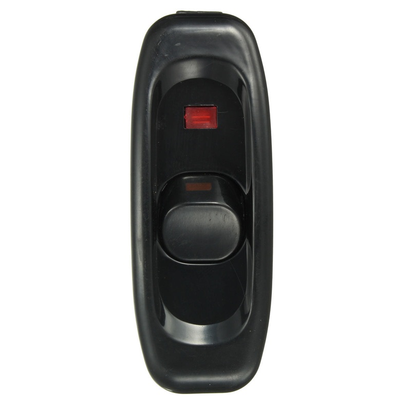 110-250V 10A Inline ON/OFF Table Lamp Desk Light Cord Cable Switch with Indicator