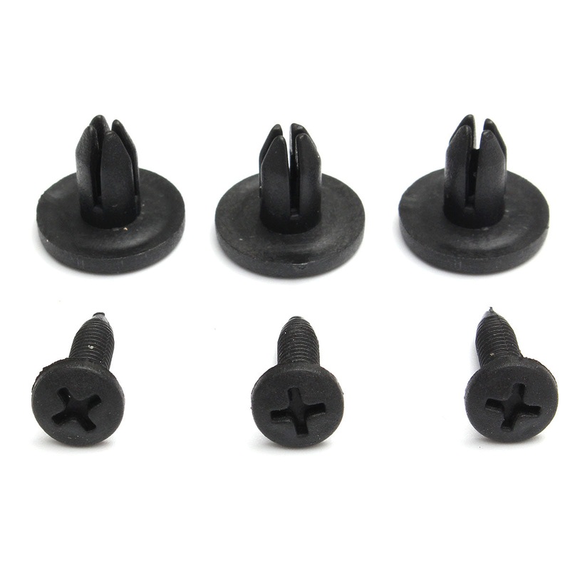 100pcs 6mm Hole Dia Plastic Rivets Fastener Bumper Pushpin Clips