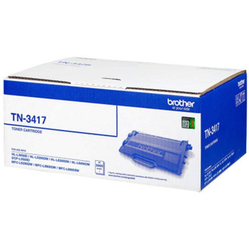 Brother Genuine Standard Yield Black Ink Printer 3000 pages Toner Cartridge (HL-L6200DW, HL-L6400DW, MFC-L5755DW, MFC-L6900DW) | TN-3417