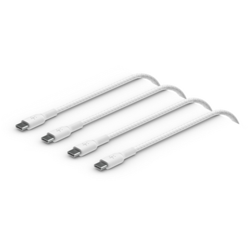 Belkin Boost Charge Braided  USB-C to USB-C Cable 60W, 1M , White| CAB004bt1MWH-2PK