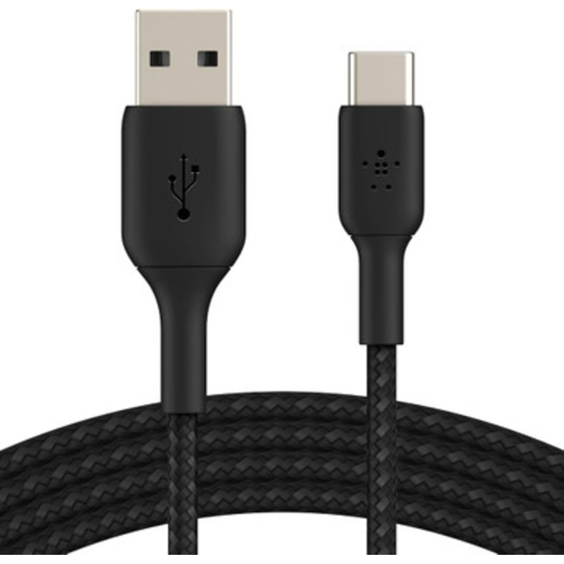 Belkin BoostCharge Braided USB-C to USB-A Cable 1m  Black | CAB002BT1MBK