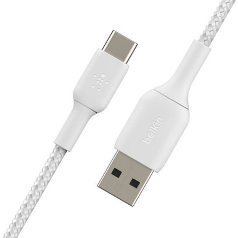 Belkin BoostCharge Braided USB-C to USB-A Cable 3m  White | CAB002BT3MWH