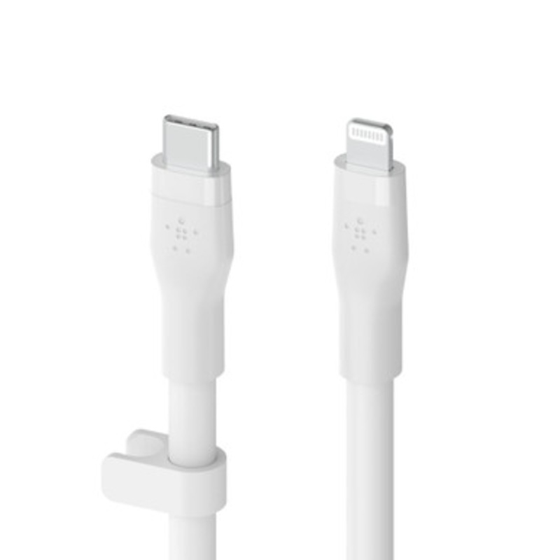 Belkin BoostCharge Flex USB-C to Lightning Silicone Cable 1m  White | CAA009BT1MWH