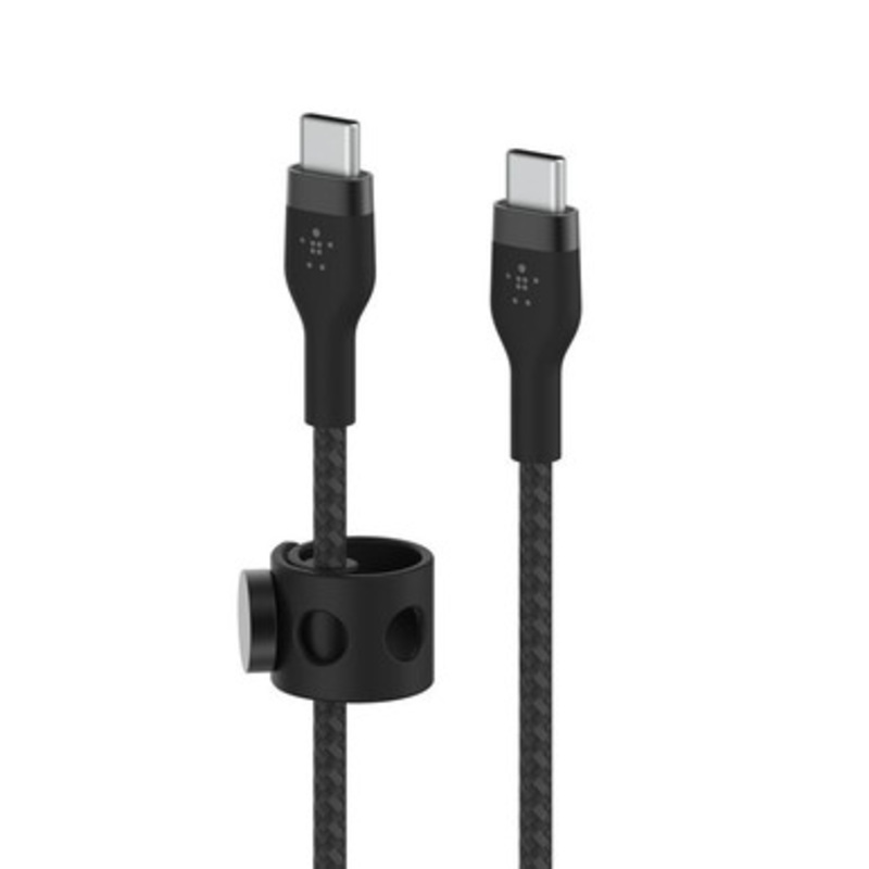Belkin BoostCharge Pro Flex USB-C to USB-C Braided Silicone Cable 1m  Black | CAB011BT1MBK