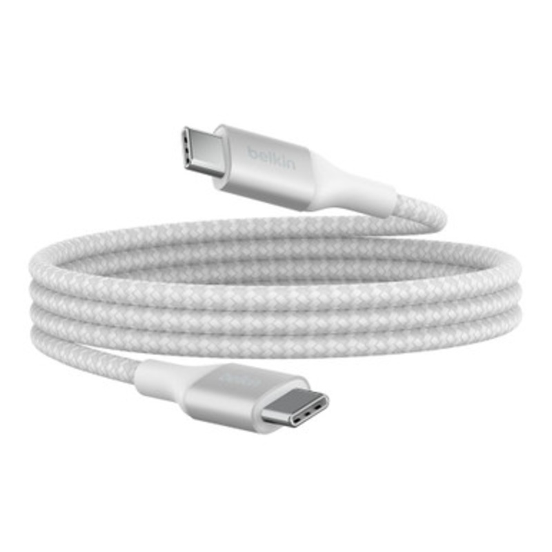 Belkin BoostCharge USB-C to USB-C Braided Cable 240W 1m  White | CAB015BT1MWH