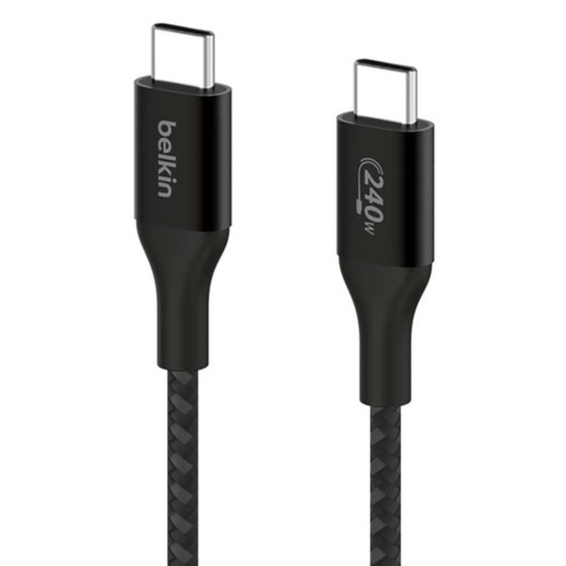 Belkin BoostCharge USB-C to USB-C Braided Cable 240W 2m  Black | CAB015BT2MBK