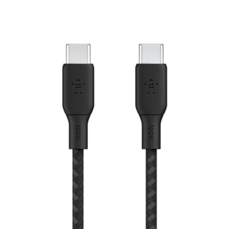 Belkin BoostCharge USB-C to USB-C Braided Cable 2m  Black | CAB014BT2MBK