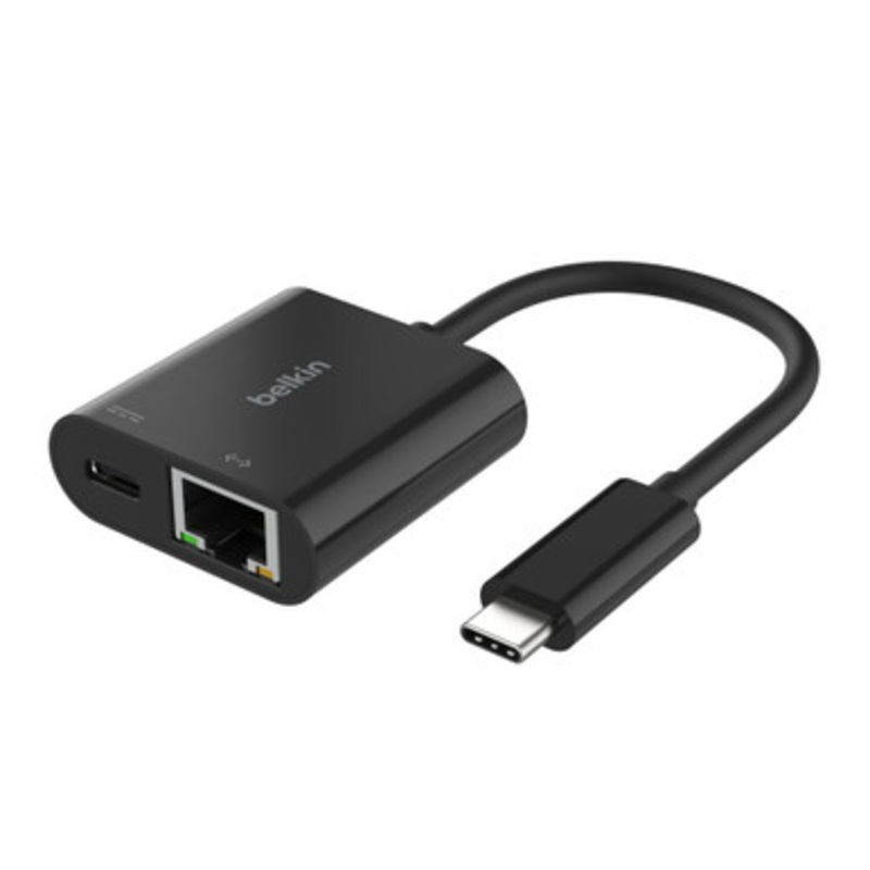 Belkin USB-C to Ethernet + Charge Adapter 100W  Black | INC019BTBK