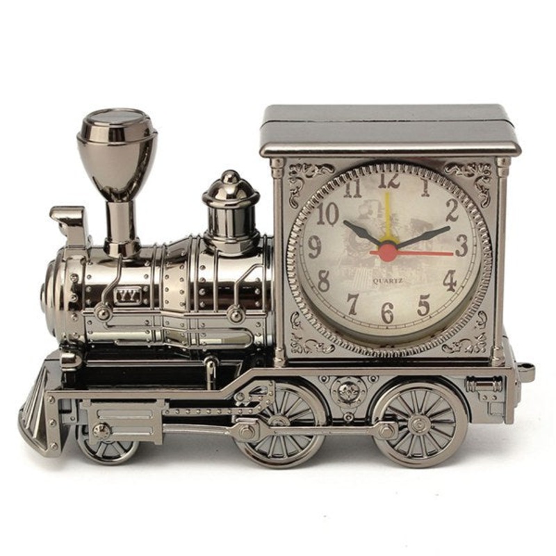 Vintage Fashion Train Shape Alarm Clock Decoration Quartz Movement