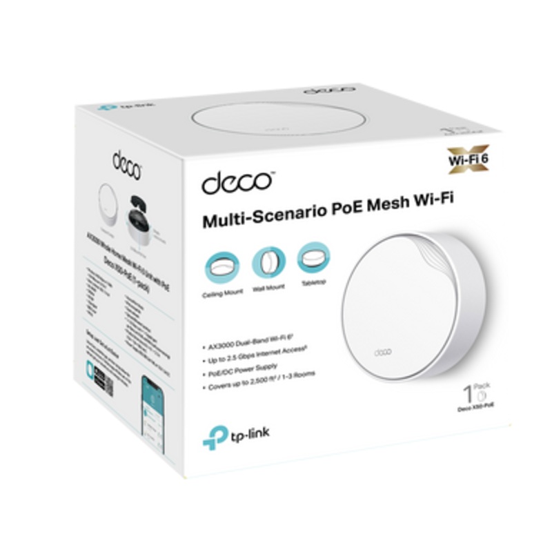 TP-Link AX3000 Whole Home Mesh WiFi 6 System with PoE | Deco X50-PoE