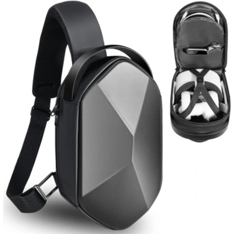 Sarlar Fashion Hard Travel Case for Oculus Meta Quest 2/Meta Quest Pro, Expandable Capacity Compatible with Kiwi Design/BOBOVR All Elite Strap and Accessories, Crossbody Sling Backpack