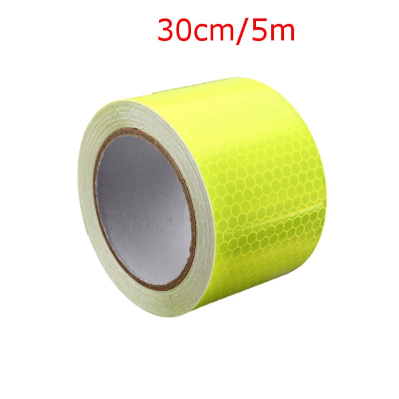 Yellow Reflective Safety Warning Conspicuous Tape Film Sticker 5x30CM/5x500CM