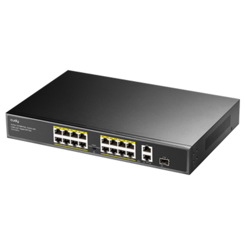Cudy 16-Port 10/100M PoE+ Switch with 2GbE and 1 SFP Port | FS1018PS1