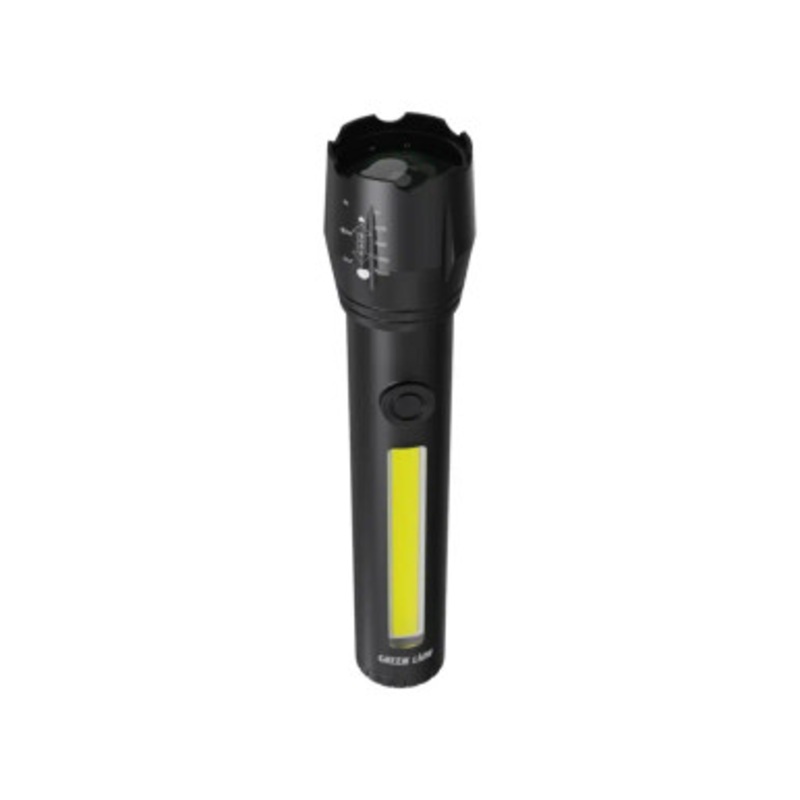 Green Lion  2 in 1 Rechargeable Torch 18W LED 1500lm 4000mAh – Black | GN2IN1RTORCH