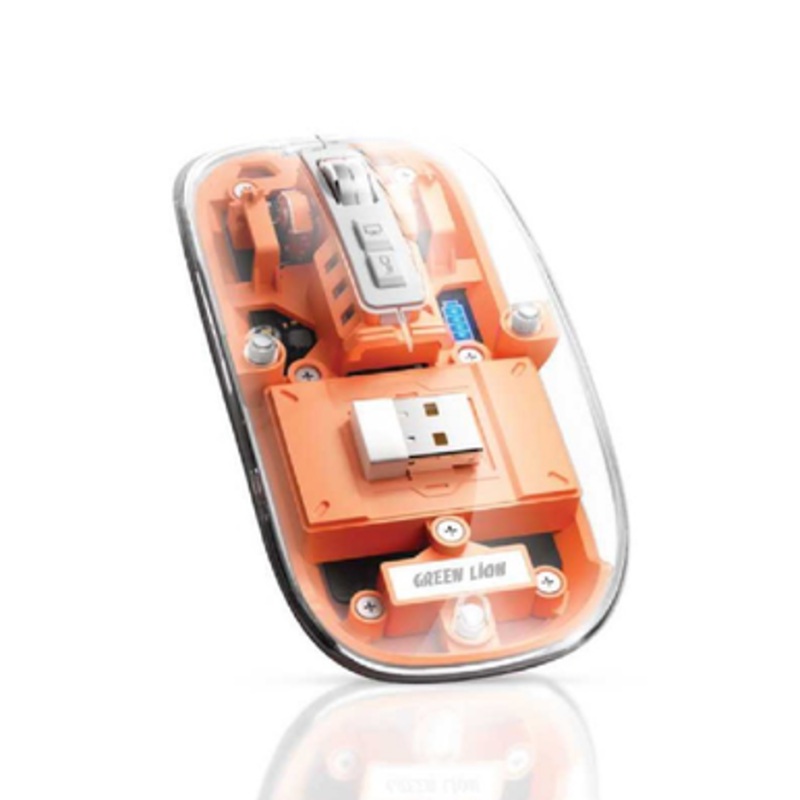 Green Lion Transparent Mouse 2400DPI 400mAh – Orange | GNTRAMOUSEOG