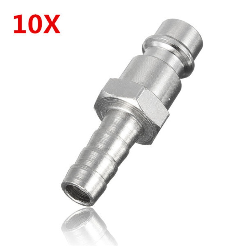 10Pcs 1/4 BSP Hose Adapter Plug Compressed Air Coupling Quick Connector 8mm
