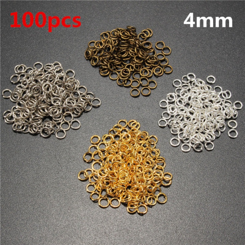 100pcs 4mm Jump Rings Open Connecctors Circle Metal Findings DIY Accessories