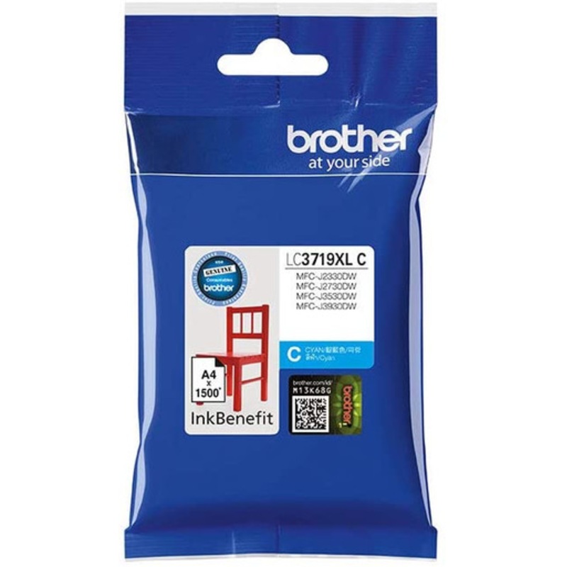Brother Genuine Super High Yield Cyan Printer Ink Cartridge | LC3719XLC