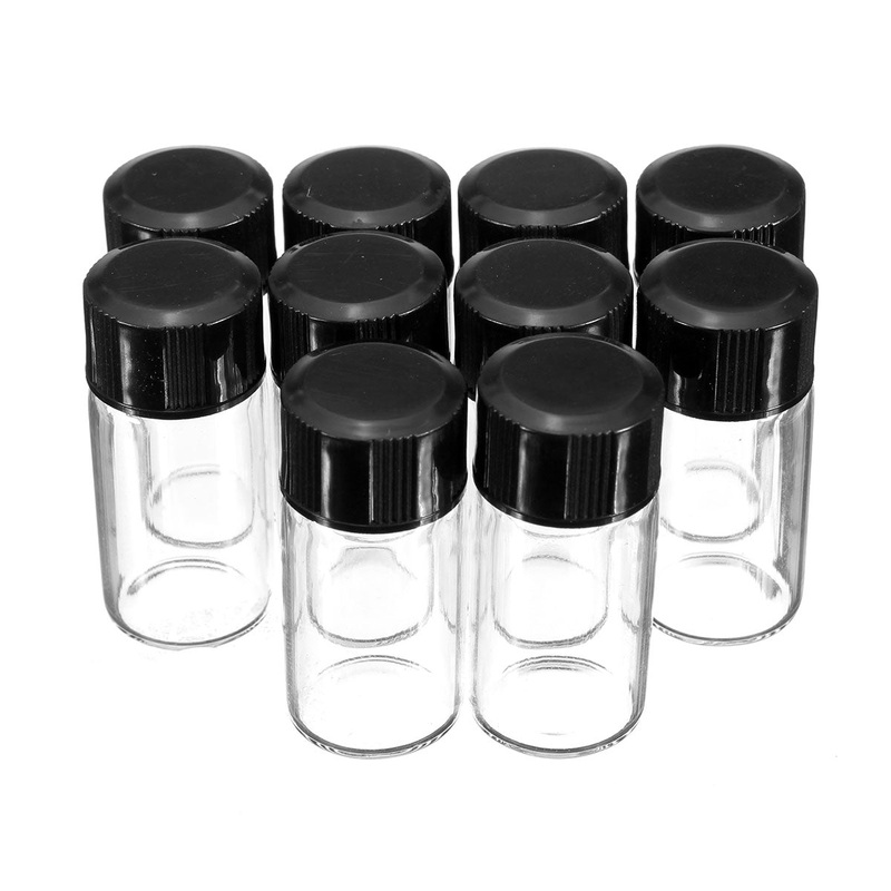 10Pcs 3ml Cute Mini Small Glass Vials Bottles Clear Containers With  Screw Cap