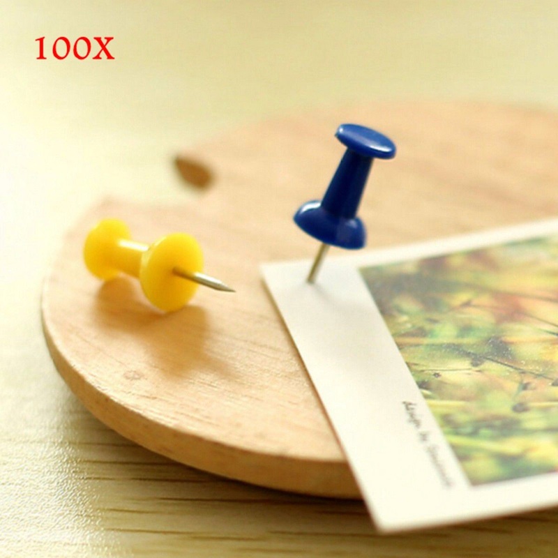 100pcs Coloured Assorted Push Pins Drawing Map Notice Cork Board