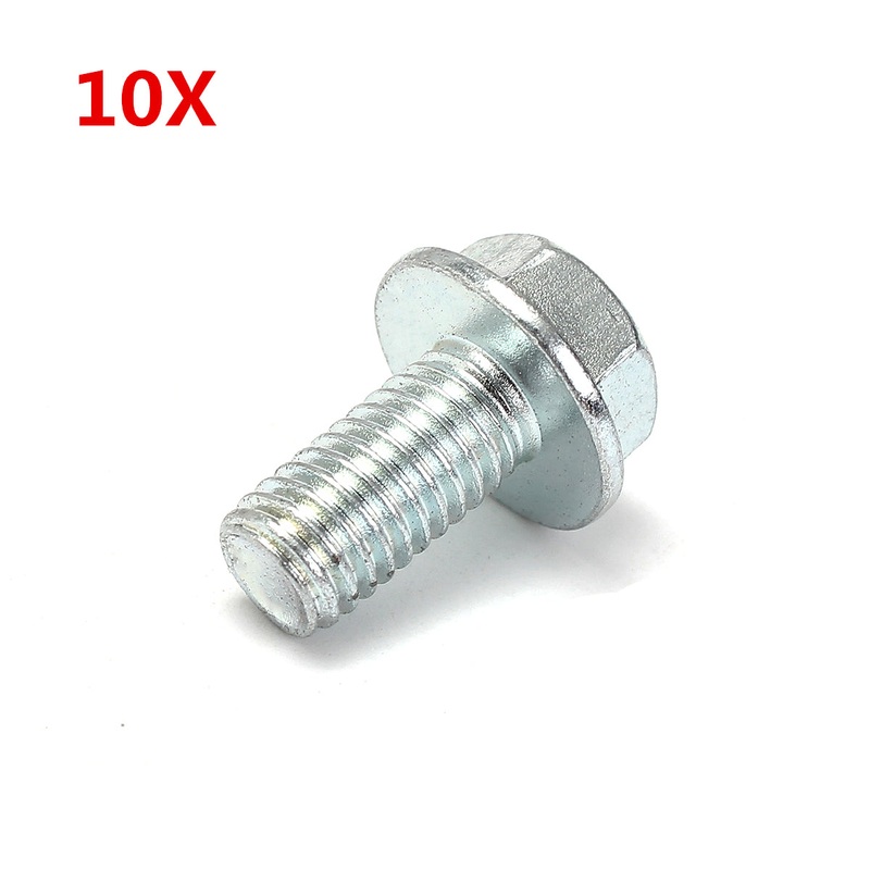 10Pcs M8 Metric Carbon Steel Hex Hexagon Flange Head Bolts Screws 16mm 60mm
