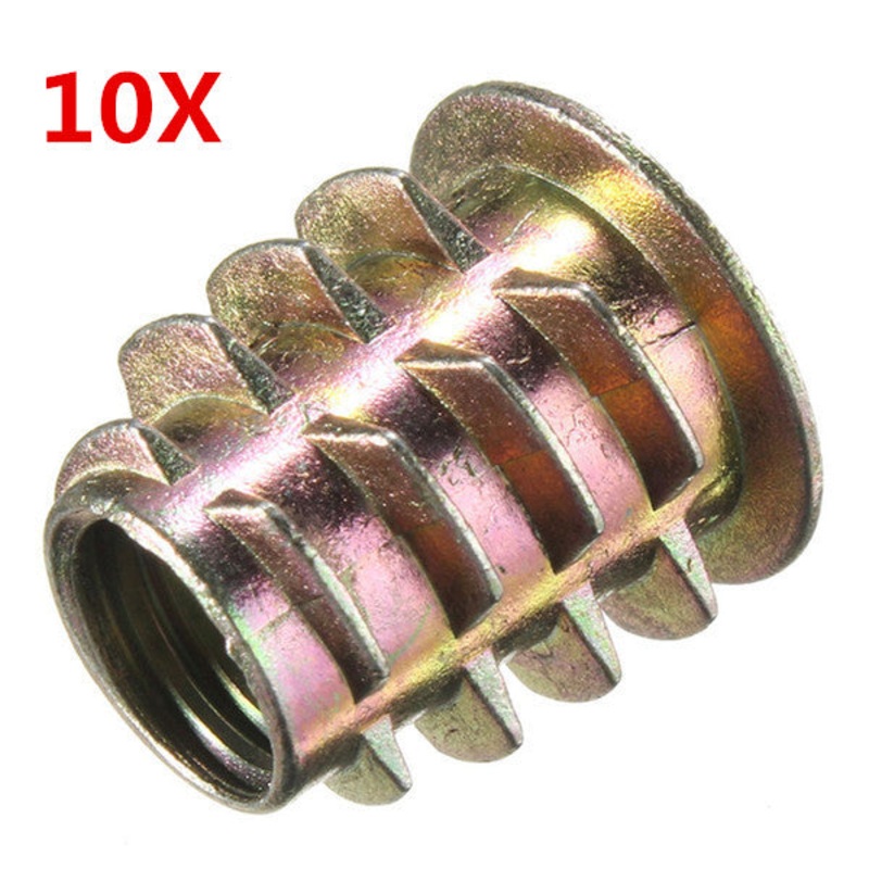 10pcs M8x15mm Cabinet Connecting Screw Internal Thread Wood Insert Nut