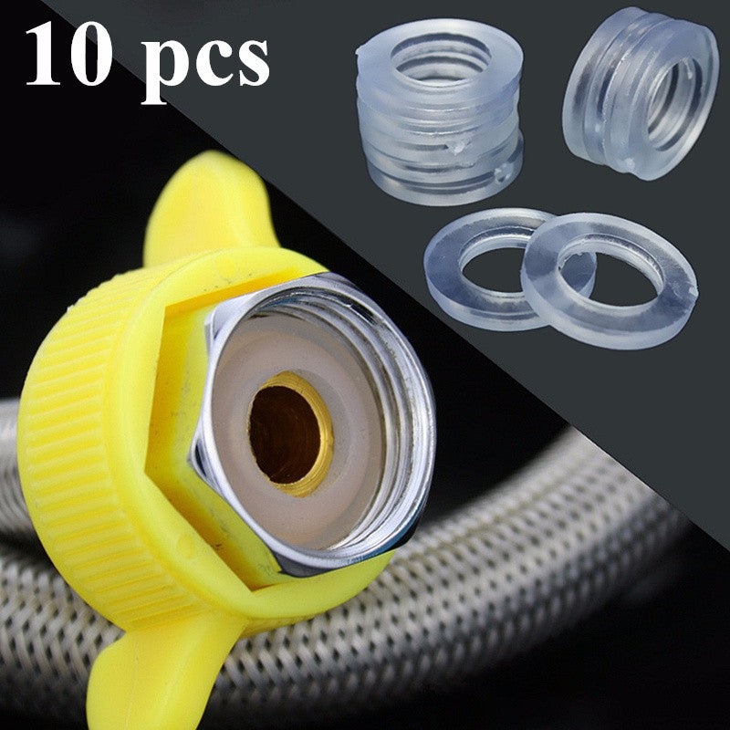 10Pcs Transparent 1/2 inch Rubber Shower Hose Washers Rings For Tube Pipe Bath Head