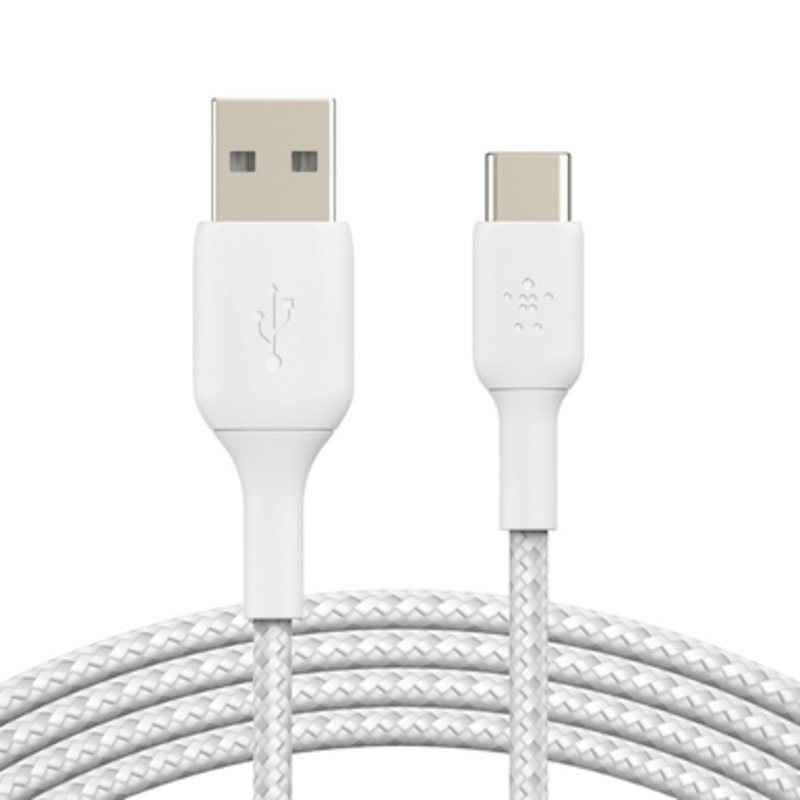 Belkin Boost Charge USB-A to USB-C Cable Braided, 2M, White| CAB002BT2MWH