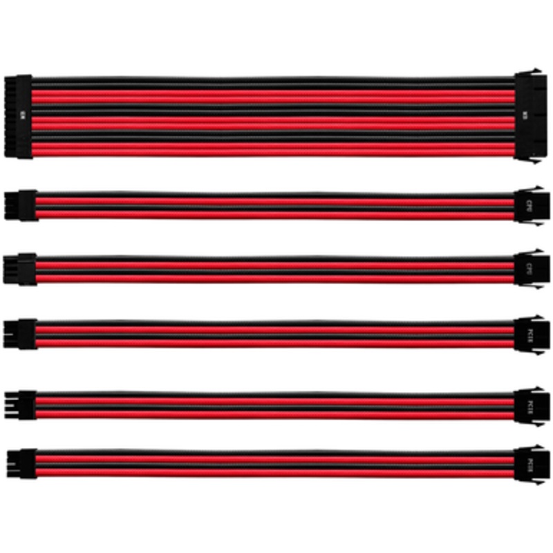 Cooler Master Red&Black Colored PSU Extension Cable Kit | CMA-NEST16RDBK1-GL