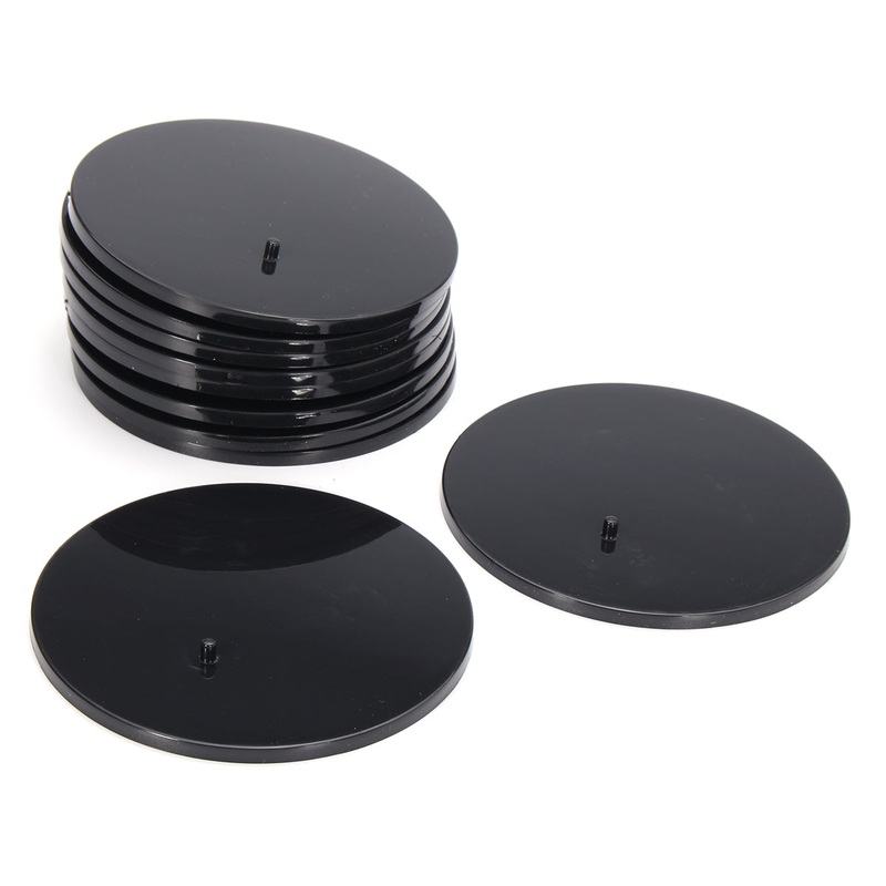 10pcs Round Black ABS Figures Stands Display Base for 6-8 Inch Action Figures