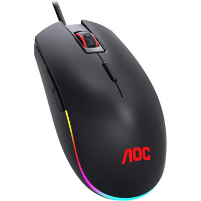 AOC GM500 RGB Gaming Mouse  Adjustable 5000 DPI  Omron switches  4 RGB Effects  8 Buttons  Up to 20G Acceleration  USB 2.0 Type A Interface  Exclusive Software  BLACK | GM500DRBN