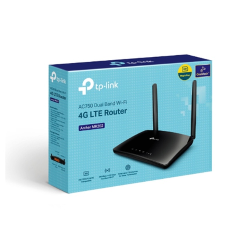 TP-Link Archer MR202 AC750 Wireless Dual Band 4G LTE Router  4G LTE, 750Mbps Speed, Portable, Easy Setup