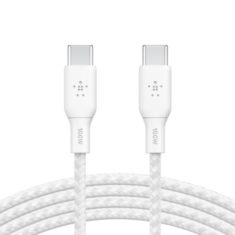 Belkin Boost Charge USB-C to USB-C Silicon Cable 100W, 3M , White| CAB014BT3MWH
