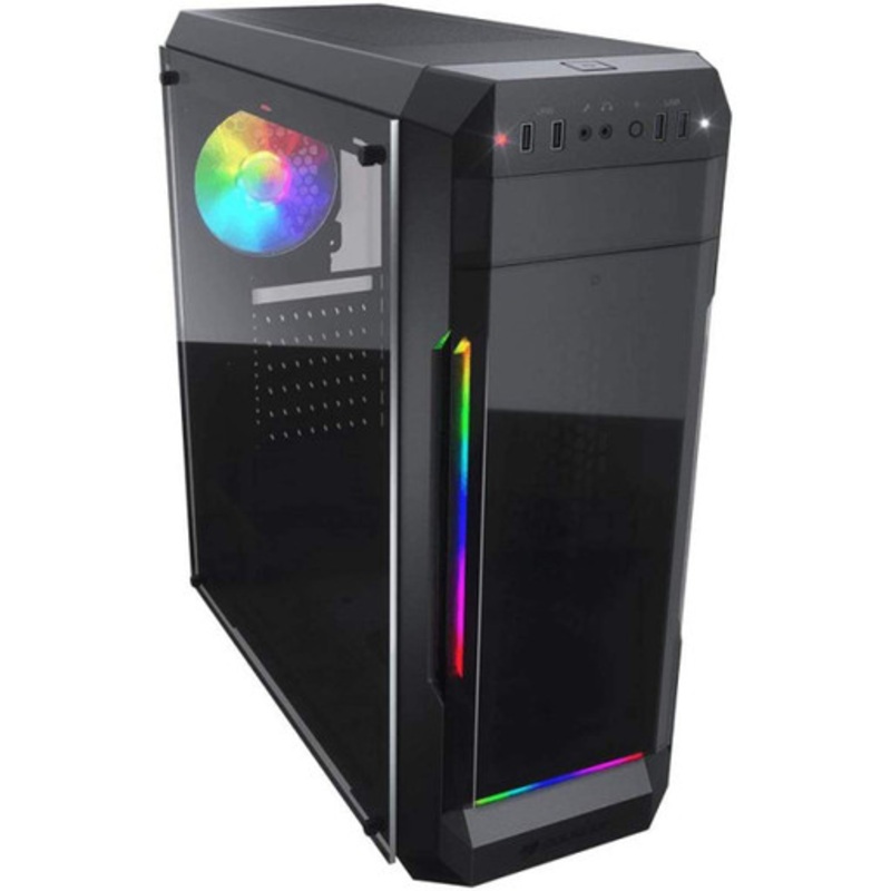 Cougar MX331-T Compact Mid-Tower Gaming Case with ARGB Strips and rear Fan with Glass Side Window | MX331-T