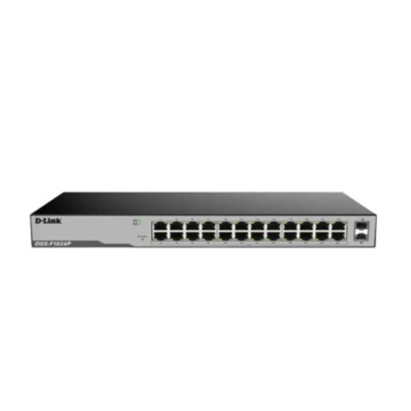 D-Link 24 Port Gigabit Unmanaged POE Switch with 2 SFP ports 250 watts | DGS-F1024P