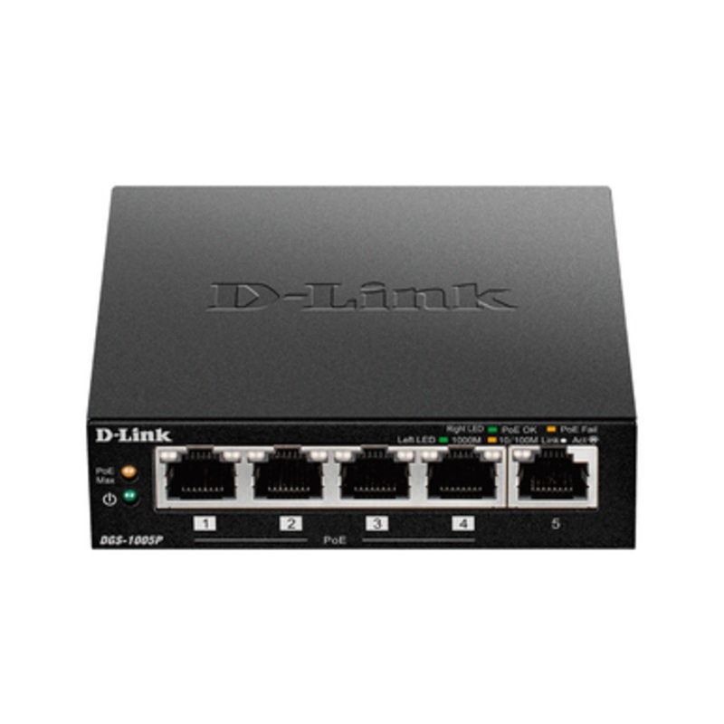 D-Link 5-Port Gigabit Desktop Switch with 4 PoE ports | DGS-1005P/E