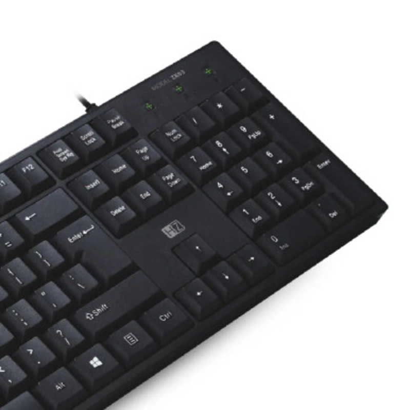 HEATZ USB Business Office Keyboard , Black & Green| ZK03