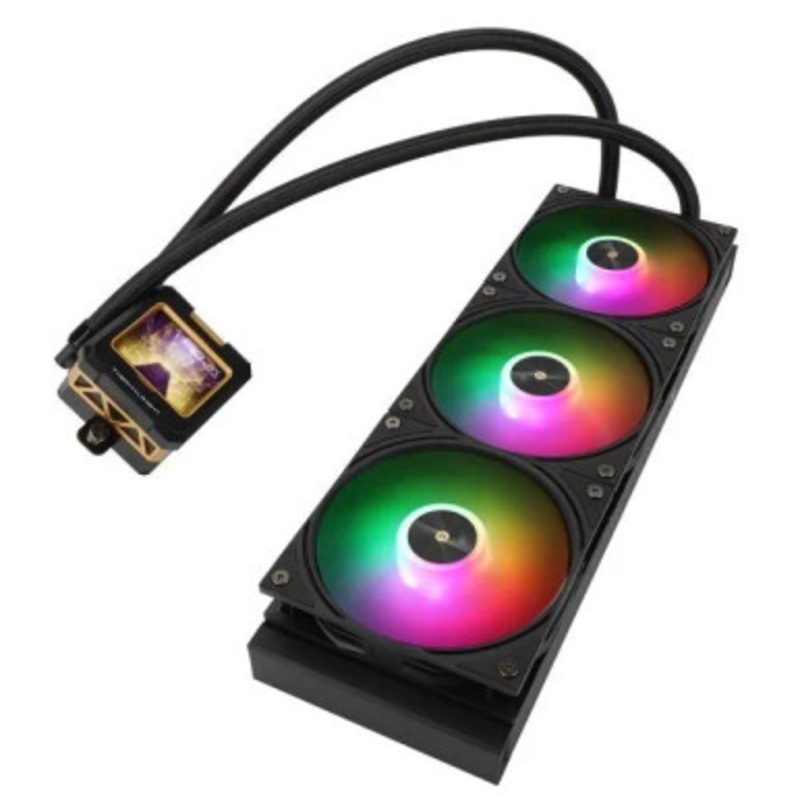 Thermalright Frozen Warframe 360 Black ARGB CPU Water Cooler with 3 PWM Fans with 2000RPM,IPS LCD Screen with 320 x 240 Resolution,Liquid CPU Cooler,CPU PC Aio Cooler for AMD:AM4/AM5/Intel LGA1700